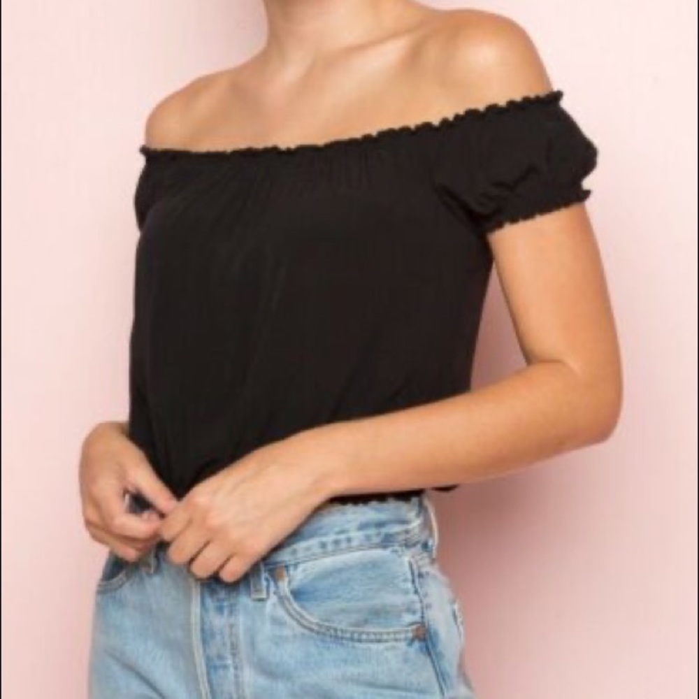 Brandy Melville Black Off the Shoulder Top